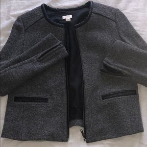 J.Crew leather trim blazer